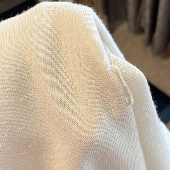 Butte Knit Vintage Short Sleeve Wedding Dress Lace M Ivory Square Neck S 70s 60s - Picture 13 of 14